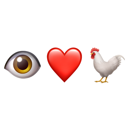 👁❤🐓 Emoji Domain iOS rendering